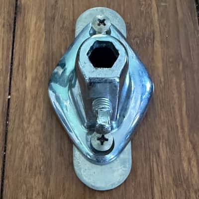 Vintage Hexagon Drum Mount Bracket with Back Plate 1960s - Chrome image 4