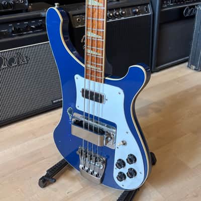 Rickenbacker 4001 Bass w/ Aftermarket HD Case (AzureGlo Blue - 1977) - USED image 4