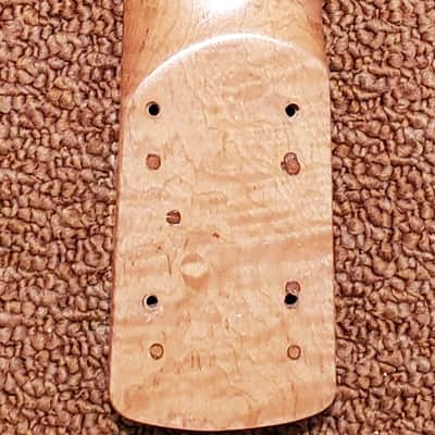Flamed roasted satin 4 string bass neck image 10