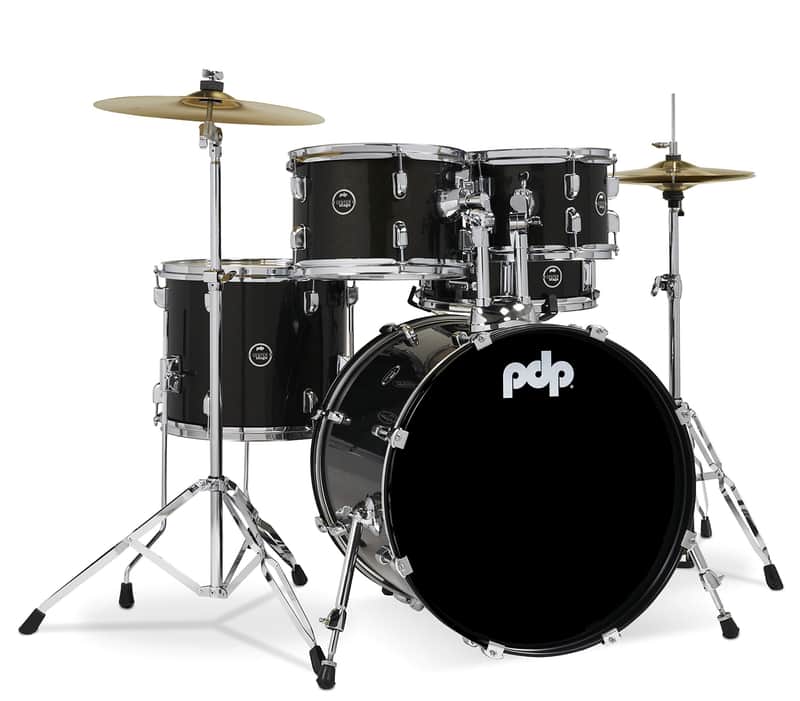 Pacific Drums Center Stage Complete Drumkit, 5 Drum Set, Iridescent Black Sparkle, 7x10, 8x12, 12x14 Floor, 14x20 Kick, 5x14 Snare (PDCE2015KTIB) image 1