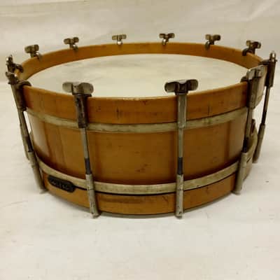 George B. Stone 5x14"1Ply Maple Snare Drum Calf Head Early American 1900s Boston image 10