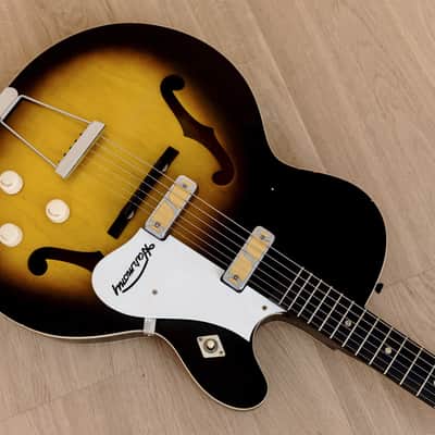 1963 Harmony Rocket H54 Vintage Electric Guitar Sunburst w/ DeArmond Gold Foils image 12