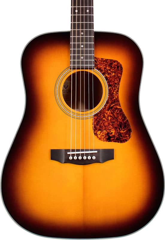 Guild D-140 Dreadnought Acoustic Guitar, Solid Spruce Top, Antique Burst image 1