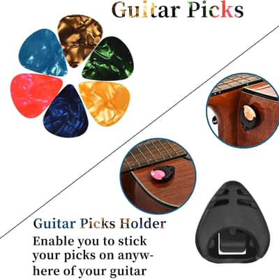 Guitar Capo Set | Acoustic Guitar Capo with Clip-On Tuner | Guitar Picks & Accessories Kit | Quick Release Capo for Guitar Bass Violin Ukulele image 8