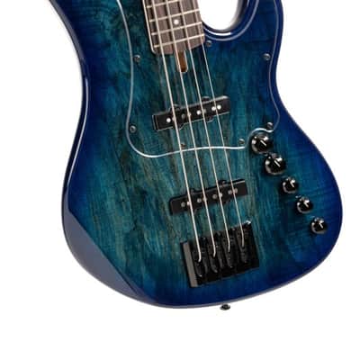 Cort GBFUSION4BB GB Series Fusion Bass Guitar w/Gig-bag. Blue Burst DIRECT SHIP image 3