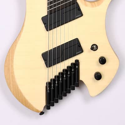 Agile 8 String Multi-Scale Fan Fret Headless Electric Guitar CHIRAL NIRVANA 82528 EB MOD SS Natural Flame image 1
