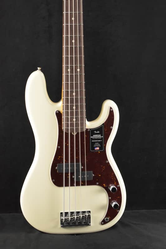 Fender American Professional II Precision Bass V Rosewood Fingerboard Olympic White image 1