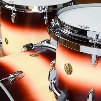Mint Gretsch Broadkaster 4-Piece Kit (8x12, 14x14, 14x18k, 5x14 Snare) Satin Tobacco/Vintage White Burst image 2