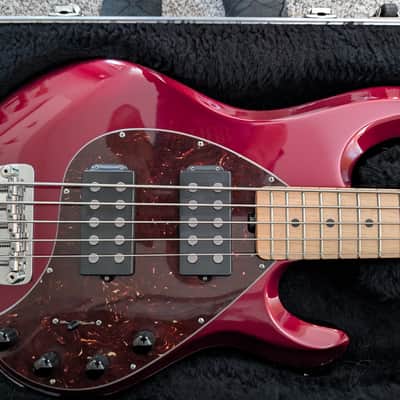 Ernie Ball Music Man StingRay 5 HH with Maple Fretboard 1999 - 2018 - Candy Apple Red image 4