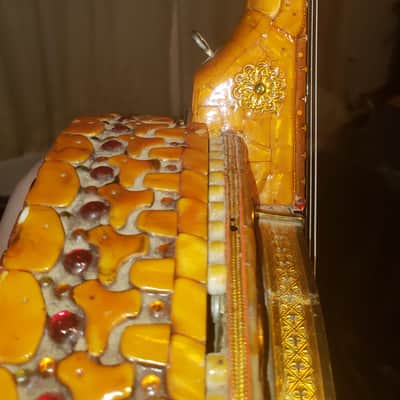 Handmade Vintage Folk Banjo (Portuguese / Mexican Artisan, c. 1940s–60s) 1940s,1960s - Handcrafted Amber Celluloid Finish image 2