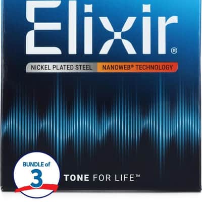 Elixir Strings 12027 Nanoweb Electric Guitar Strings - .009-.046 Custom Light (3-pack) image 3