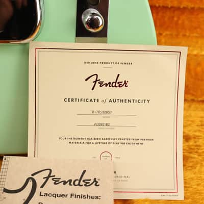 Fender 7Oth Anniversary Esquire  Nitro / Roasted Pine - Surf Green W/G&G Case image 11