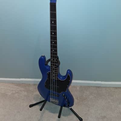 SusBass Custom Jazz High Gloss Blue African Blackwood Bartolini Gotoh 8.2 lbs image 2