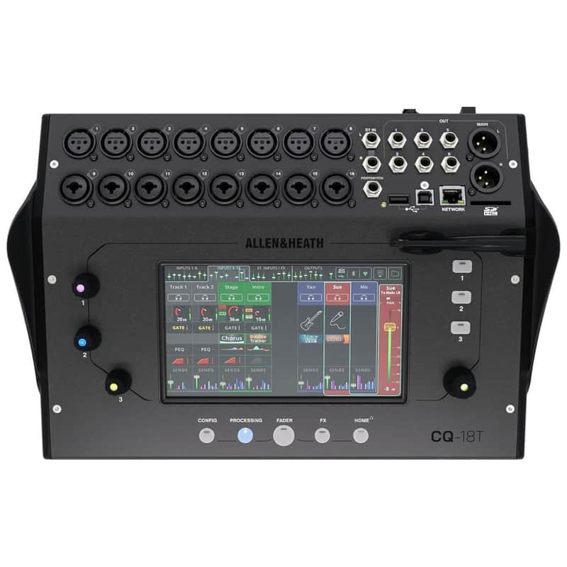 Allen & Heath CQ-18T 7-Inch Touchscreen Digital Desktop Mixer with Wi-Fi and Bluetooth Connectivity image 1