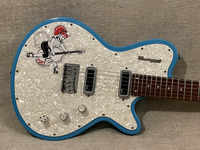 1999 Godin Radiator Chambered Electric Guitar Surf Blue Turquoise