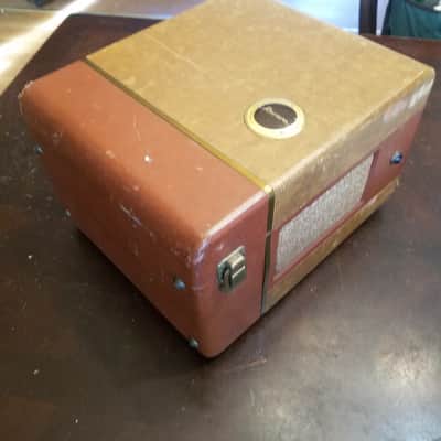 Revere T500 Deluxe 6V6 mono tube amp project AlNiCo 5x7 speaker case cab leather handle Tweed, Maroon 1952 image 7