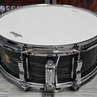 Ludwig LS9081Q 14"x 5.5" Legacy Mahogany Jazz Festival Reissue Snare in Vintage Black Oyster Pearl image 2