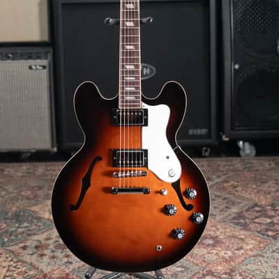 Epiphone Bonehead Signature Riviera Semi-Hollow Electric Guitar - Dark Tobacco Sunburst with Hardshell Case image 3