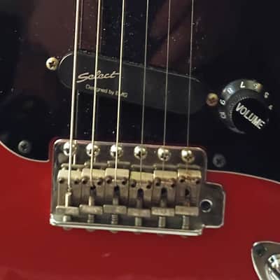 1987 Young Chang E10 Squier 1957 Reissue *Gorgeous Flame Maple Neck* Active EMG Select's W/ Awesome Red Light! Alder Body W/ Maple Cap and Back!- Torino Red image 5