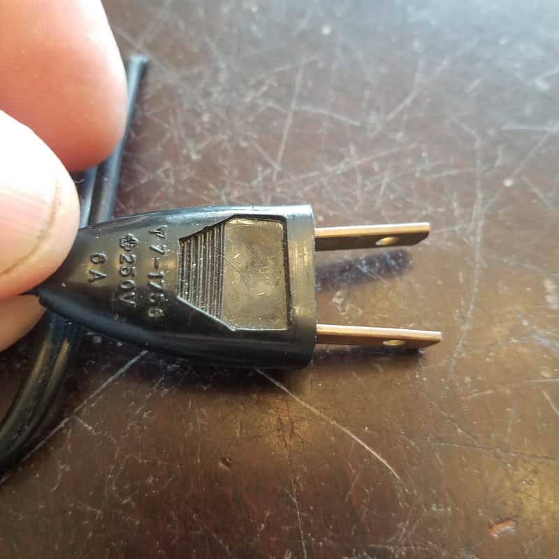 Nikkei one (1) 117V Power Cord Electric Cable cut Japan Vintage non-polarized black 1940s-1960s image 1