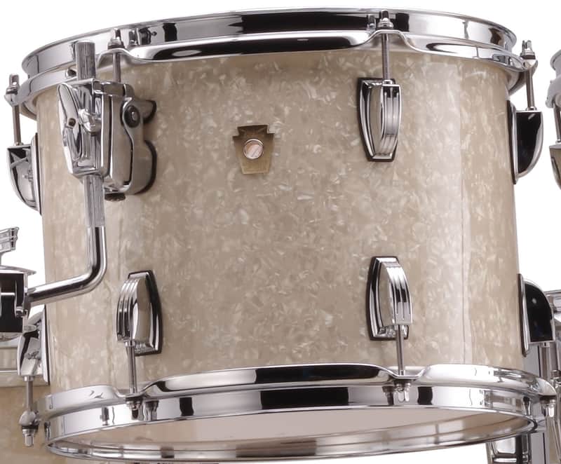 Ludwig *Pre-Order* Classic Maple 8x10" Vintage White Marine Pearl Rack Tom Tom Drum Atlas Mount | Made in the USA | Special Order | Authorized Dealer image 1