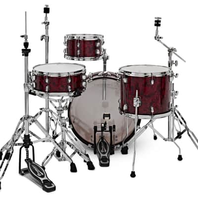Premier Artist Heritage Series 4 Piece Shell Pack l Includes 10 Inch x 6 Inch Rack Tom, 13 Inch x 11 Inch Floor Tom, 20 Inch x 8 Inch Bass Drum & 13 Inch x 5.5 Inch Snare Drum l Burgundy Pearl Finish l Model PAH20-4SPBUW image 9