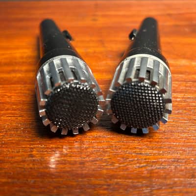 1967 Teisco Sound Research Labs DM-108 stero microphone pair vintage cardioid dynamic w/ lo-z transformer ( electro voice 666 and Shure Sm57 combined ) image 6