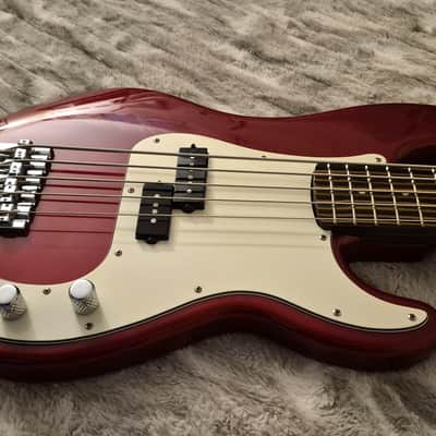 Fender Precision V Parts Bass - 5-String - Zebrawood Neck - 2000s - Candy Apple Red image 5