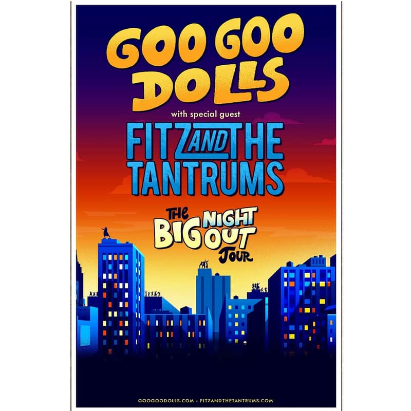 GOO GOO DOLLS | Fitz And The Tantrums Summer Tour 2023 Ltd Ed New RARE Poster Display! Alternative Indie Garage Rock image 1