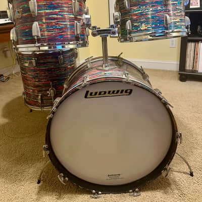 Ludwig Big Beat Drum Set 12/13/16/22 1970/71 - Psychedelic Red image 2