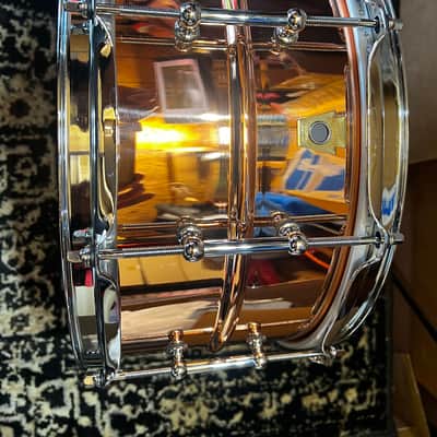 Mint Ludwig LC662T Copper Phonic 6.5x14" 10-Lug Snare Drum with Tube Lugs - Polished Copper image 1
