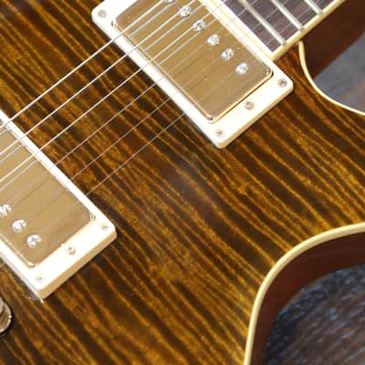 MINTY! 2008 Grosh Set Neck Custom Electric Guitar Trans Tiger Eye w/ Brazilian Board + OHSC image 5