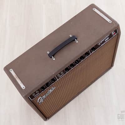 Immagine 1962 Fender Vibrasonic Brown Panel Vintage Tube Amp 1x15 JBL D130F w/ Ftsw & Victoria Cover, Rare Export Model - 4