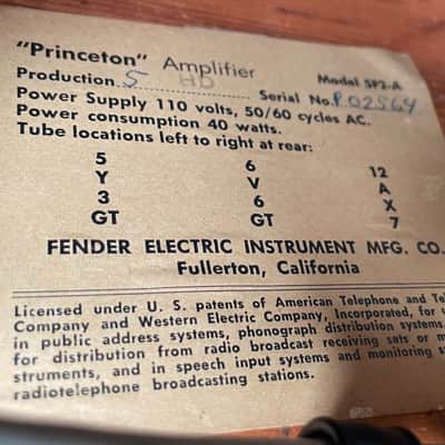 1958 Fender 5F2-A Princeton Tweed 1x8" Guitar Combo Amp image 9