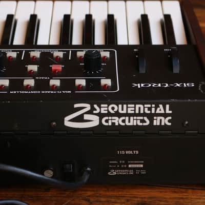 Sequential Six-Trak 49-Key 6-Voice Polyphonic Synthesizer 1984 - 1985 - Black with Wood Sides image 11
