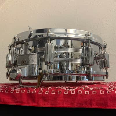 Tama No. 8005 Imperialstar King-Beat Steel 5x14" Snare Drum with Parallel Action Strainer 1977 - 1985 - Chrome Over Steel image 4