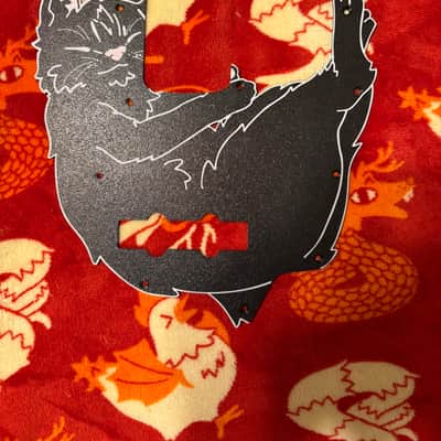 Cat Pick Guard Black Cat Jazz Bass - Matte image 1