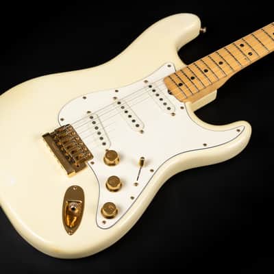 1980 Fender The STRAT with Maple Fretboard - Olympic White | USA Fullerton Vintage Stratocaster Dan Smith Era 22-Karat Gold Hardware Matching Headstock | OHSC image 6