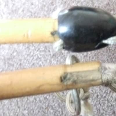 RARE, VINTAGE PAIR OF NEW ERA MARCHING BASS DRUM / TOM TOM / GONG BEATERS / MALLETS - WORN image 5