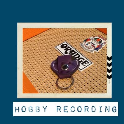 Double B Handmade Guitar Pick Holder Key Chain  Dark Purple Ostrich image 1