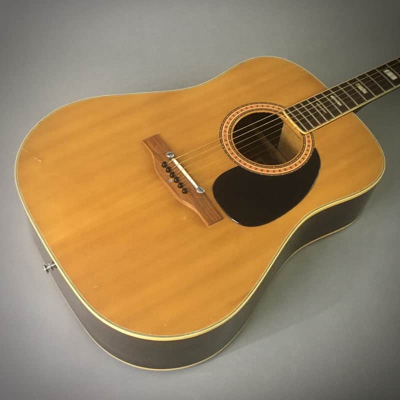 1970s Vintage Aria No. 796 MIJ Natural Acoustic Dreadnought Guitar Rare Matsumoku Pearl Block Inlays image 1
