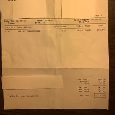 Variac, Tenma, made in USA, sold by Plexi Palace (Marshall) image 4