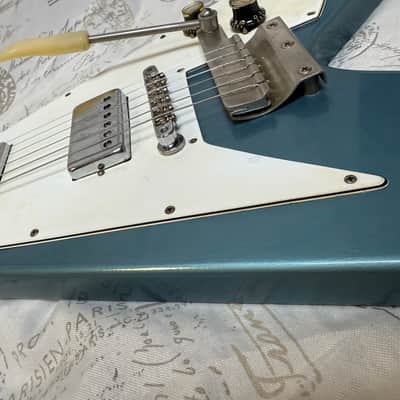 1992 Replica ‘67 Flying V Factory Frost Blue Lacquer Factory Reclaimed 1960’s Wood, 1967 Factory Parts, Wiring, Pat No Pickups Melody Maker Fingerboard Etc image 20