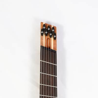 Agile 7 String MultiScale FanFret Chiral Parallax 72527 RN Flat Black Headless Electric Guitar image 3