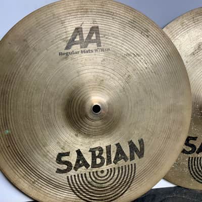 Sabian 14" AA Regular Hi-Hat Cymbals (Pair) 2002 - 2004 - Natural Finish- Top-1064 grams Bottom 1382 grams image 2
