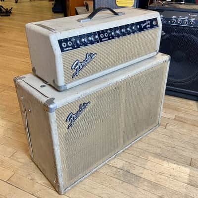 1964 Fender Tremolux Head & 2x10 Cabinet - Cream Tolex image 2