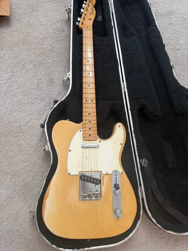 1970 - 1975 Blonde Fender Telecaster with Maple Fretboard and Hardshell Case image 1