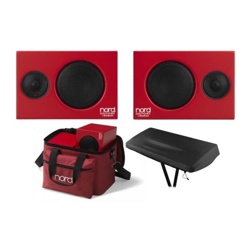 Nord Piano Monitor V2 Stereo Speakers (Pair) Bundle with Nord Soft Case for Piano Monitors and Knox Gear Keyboard Dust Cover image 1