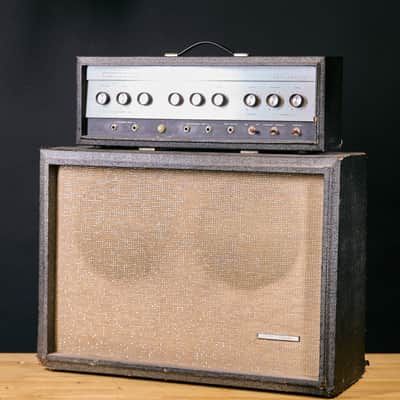 1963 Silvertone 1484 Twin Twelve Tube Amplifier Head and 2x12 Cab with original Jensen C12Q C7506 2 Speakers image 3