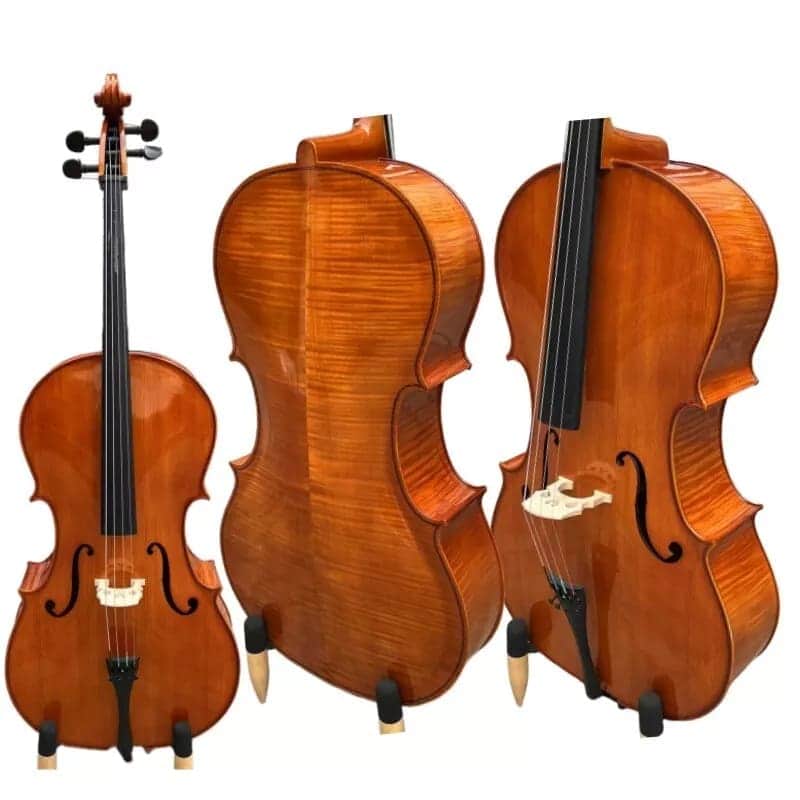 Stradivarius style 4 Strings Student Cello 4/4 with bow/Bag,flame back image 1